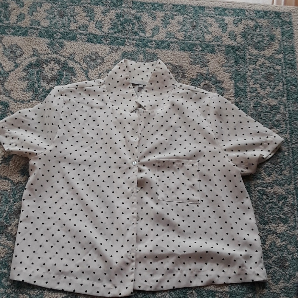 White button up crop top